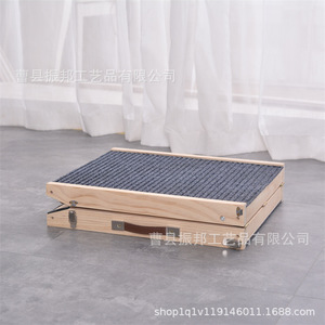 Rampa plegable para perros de madera maciza, escalera ajustable para mascotas, para uso en cama o coche, forma rectangular, lavable a mano. - Product Image 4