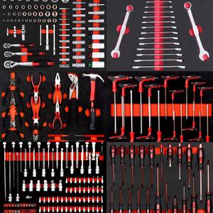 Ensemble d'outils à main professionnels pour réparation automobile en métal CRV, 258 pièces, prêt à être expédié pour les garages et ateliers, support OEM OBM personnalisé D-258 - Product Image 1