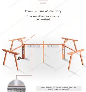 현대 사무실 워크 스테이션 2-4 인용 책상 멀티 직원 2-4 인 직원 책상 현대 사무실 가구 - Product Image 4