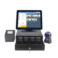Système de point de vente tout-en-un avec écran tactile 13,3 pouces, terminal de caisse, imprimante NFC, scanner, tiroir-caisse et logiciel de caisse pour magasin