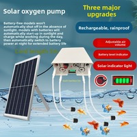 Pompe à oxygène à diaphragme rechargeable à énergie solaire, volume d'air réglable pour bassins de poissons extérieurs, réservoirs de cour - Conception compacte 1