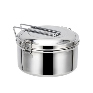 Boîte à lunch pour enfants <span class=keywords><strong>bento</strong></span> ronde 304 de récipient de stockage de nourriture d'acier inoxydable avec couvercle et serrure - Product Image 6