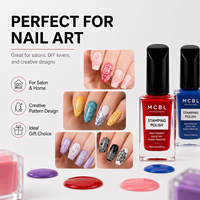 Vernis à ongles UV non décolorant pour estampage, plusieurs tons classiques pour la création de logos personnalisés sur les ongles, usage professionnel en salon
