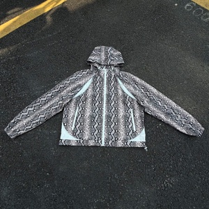 Fashion Custom Design Snake Skin Texture Print High Quality <b>Zip</b> <b>up</b> <b>Jackets</b> Windproof Nylon Outdoor Waterproof Windbreaker <b>Jacket</b> - Product Image 1