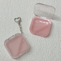 Boîtier vide carré personnalisé pour palette de fards à paupières et blush, en plastique transparent, avec trou de suspension en option