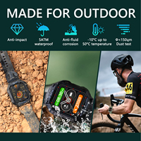 Montre connectée tactique robuste pour l'extérieur, moniteur de fréquence cardiaque, fonction d'appel, étanche IP68, boîtier en alliage, autonomie de 3 mois