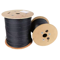 GJYXCH-2 en bois extérieur triple en acier fibre optique équipement 1.0mm noir messager G657A1 G657A2 FTTH Fibra goutte 2km 2 Hilos