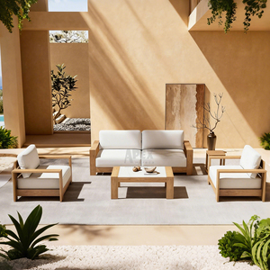 Sofá de Patio Impermeable Estilo Nórdico, Sofá de Madera de Aluminio para Exteriores, Muebles de Jardín para Hotel, Terraza - Product Image 3