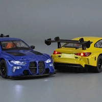 Modèle de voiture de sport en alliage moulé sous pression à l'échelle 1/32 avec portes ouvrables, effets sonores et lumineux et fonction de recul