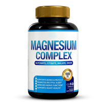 Capsules de Triple Complexe de Magnésium 300mg (Glycinate, Malate, Citrate) Saveur Fraise, Marque Privée OEM, Favorisent la Santé des Adultes