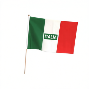 Italian <b>Flag</b> 30X45 Cm With <b>Pole</b> <b>For</b> Motorcycle Display - Product Image 2