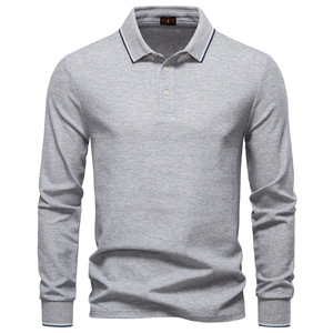 Chemise à manches longues pour homme, bleu marine, polyester, col classique, vêtement de loisirs respirant et décontracté - Product Image 6