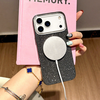 Coque de téléphone magnétique anti-chute et antichoc style Ins, mate et scintillante, pour iPhone, plusieurs couleurs tendance en stock