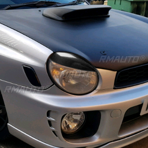 1 par de cubiertas embellecedoras de fibra de carbono auténtica para faros delanteros (cejas/párpados) para Subaru Impreza WRX STI 2002 2003, calcomanías para faros de coche - Product Image 5