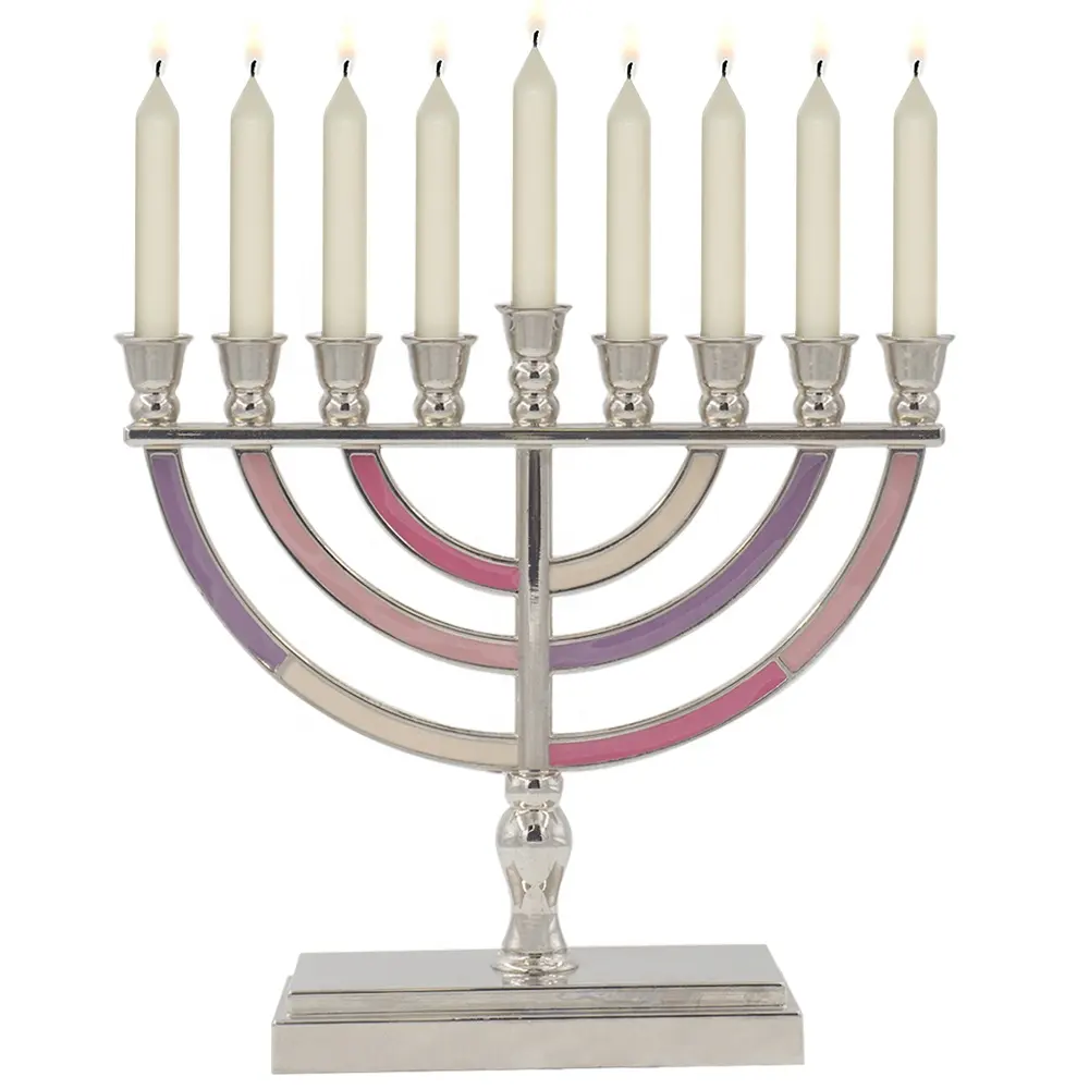하누카 메노라 아홉 가지 유대인 메노라 유대 종교 촛대