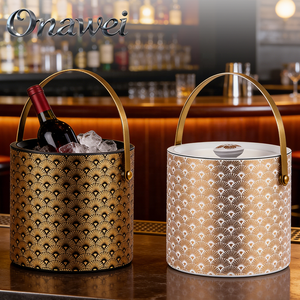 Seau à glace portable isotherme double paroi en acier inoxydable Onawei pour bière/<span class=keywords><strong>vin</strong></span>, capacité 2,0L/3,0L, style rétro de luxe léger - Product Image 2