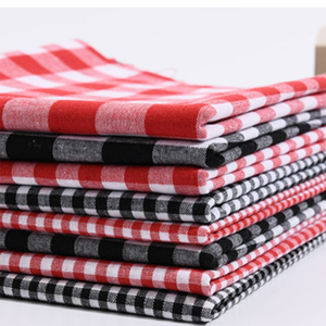Tela a Cuadros Teñida con Hilo de Poliéster y Algodón Rojo y Verde de Fabricante OEM para Vestidos, Manteles y Mantas - Product Image 5