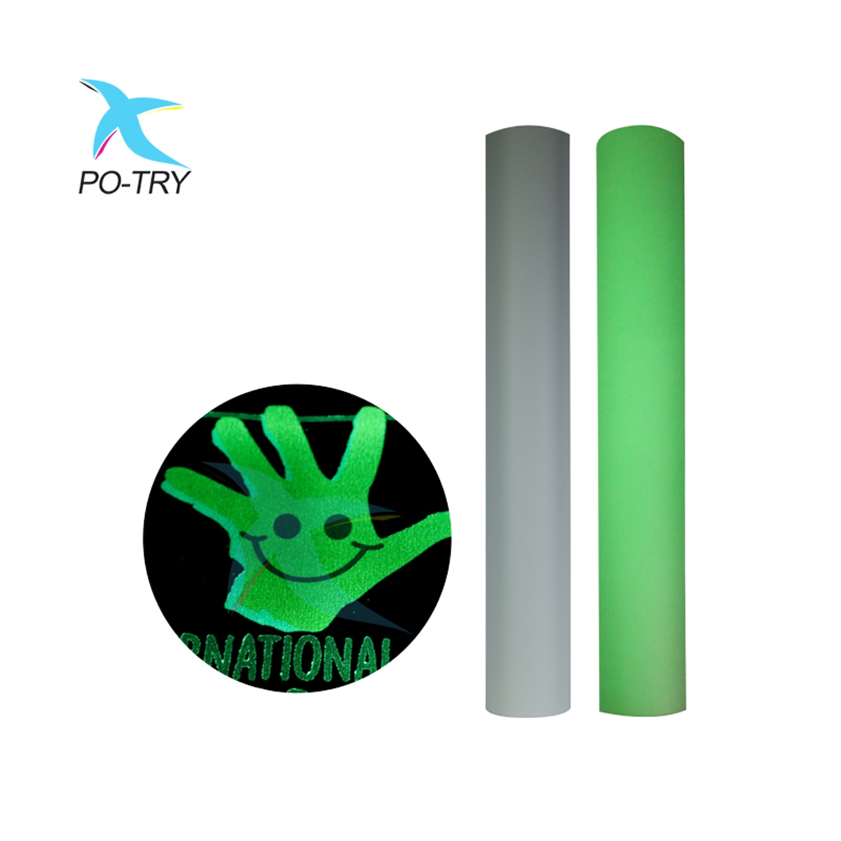 POTRY 30 см 60 см цифровая струйная печать пленка Ночная светящаяся в темноте пленка DTF