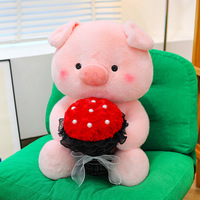 Vente en gros Cadeau Saint Valentin Machine à griffes pour enfants et filles Jouet en peluche Poupée Fleur Tenant des jouets en peluche Piggy