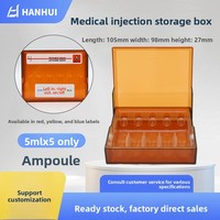 Boîte de rangement pour ampoules en plastique PS transparente marron moderne, durable et opaque, pour médicaments, pour chariot d'urgence hospitalier