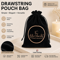 Sac en velours personnalisé de luxe avec logo imprimé, sac à cordon, pochette pour bijoux, chaussures et vêtements, sac de rangement en velours, sac anti-poussière, grand format