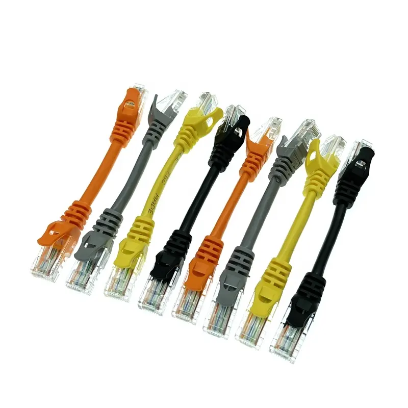 20cm grey yellow blue cat6e Ethernet UTP Network Male To Male Cable Gigabit Patch Cord RJ45 Twisted Pair Gige Lan Short Cable