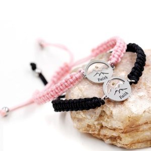 Mode tissé à la main en acier inoxydable foi graine de moutarde hommes et femmes Couple Bracelet en gros - Product Image 5