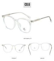 Kacamata DL Fashion Oversized Anti Blue Light untuk Komputer, Bingkai Bulat TR90 Unisex, Frame Kacamata Optik