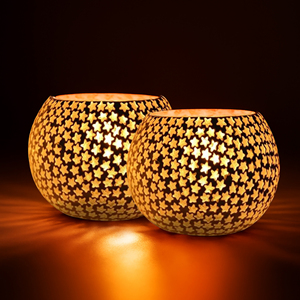 Handcrafted Star Dot Mosaic Glass Jar Soy Wax Scented <b>Candle</b> Premium Home Fragrance <b>Candle</b> for Festive Decor <b>Gifts</b> and Wholesale - Product Image 1