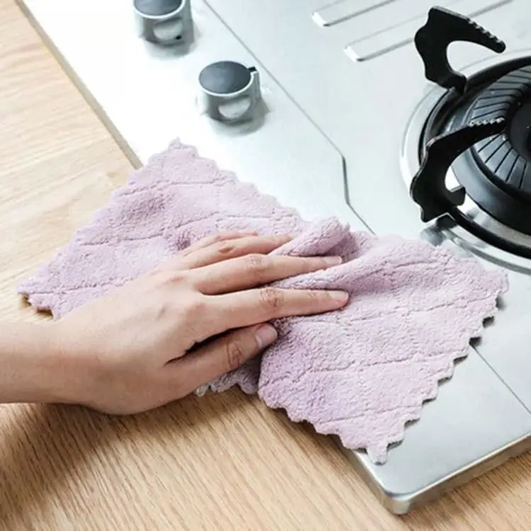 Mutfak Dishtowels mercan kadife Dishtowels kalın ve dayanıklı peçeteler çin'de yapılan güvenilir ve dayanıklı dayanıklı mikrofiber