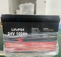 بطارية ليثيوم فوسفات الحديد (LiFePO4) بجهد 24 فولت وسعة 50-300 أمبير ساعة، خلايا منشورية، 6000 دورة، نظام إدارة بطارية ذكي (BMS)، تثبيت على الحائط أو الرف، سعر المصنع مباشرةً