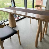 Table de travail de bureau d'îlot rectangulaire en bois massif nordique table de bureau de conférence