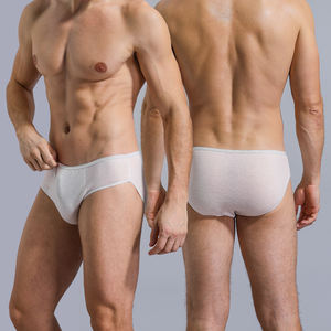 Sous-vêtements jetables pour hommes pour les voyages, les séjours à l'hôpital, la natation, caleçons en coton pur (90 g/m², 5 pièces/sac) - Product Image 1