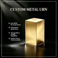 Urna Funeraria Rectangular Alta de Acero Inoxidable Cepillado Clásico con Acabado Satinado para Cenizas de Adultos