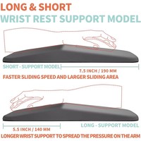Alas Mouse Ergonomis dengan Penyangga Pergelangan Tangan Desain Pijat, Pereda Nyeri Pergelangan Tangan dengan Busa Memori, Alas Mouse Anti-Selip dengan Alas PU