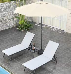 เก้าอี้ชายหาดพับได้สไตล์โมเดิร์น ทำจากอลูมิเนียม นั่งสบาย เหมาะสำหรับโรงแรม วิลล่า สวนสาธารณะ ใช้กลางแจ้ง และเรือสำราญ - Product Image 3