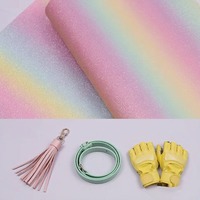 Tissu en cuir PU métallisé gaufré dégradé arc-en-ciel à paillettes scintillantes extensibles pour accessoires de sac, bagages, robes et artisanat décoratif