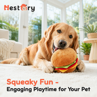 Jouet pour chien en peluche durable et écologique en forme de nourriture de dessin animé, qui couine, anti-ennui, pour usage intérieur et extérieur : Burger, Pizza, Saucisse, Croissant