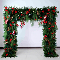 Arche de fleurs artificielles tropicales EG-FA125, grandes feuilles de palmier Monstera artificielles, résistantes aux intempéries, pour la décoration de la cérémonie de mariage