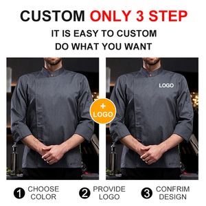 Hoge Kwaliteit T-Shirts Uniform Met Borduurwerk Logo Werk Man Shirt Unisex Chef Jas Heren Lange Mouwen Chef-Koks Jas - Product Image 5