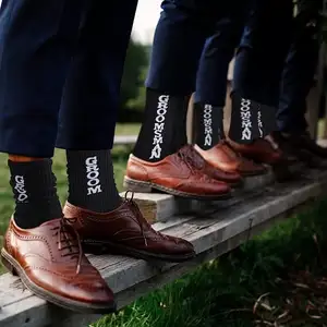 In hotsell Wedding party socks fashion ODM custom Cotton groom socks brides bridesmaids best man crew socks