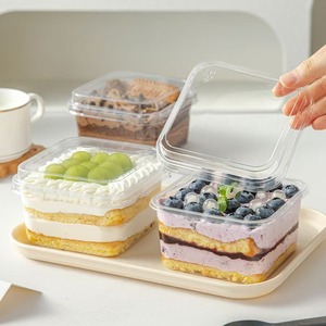 Gobelet en plastique carré à usage unique pour mousse <span class=keywords><strong>au</strong></span> chocolat, tiramisu, dessert, pudding, <span class=keywords><strong>yaourt</strong></span>, lait de <span class=keywords><strong>soja</strong></span>, crème - Product Image 4