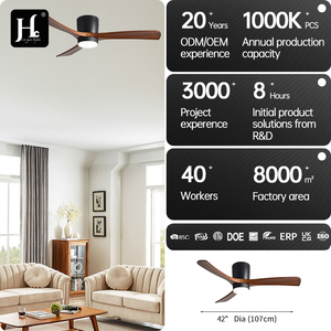 Ventilador de techo eléctrico de lujo de 52 pulgadas con motor Zhongshan DC, aspas de madera maciza, control remoto y luz para uso doméstico y hotelero. - Product Image 4