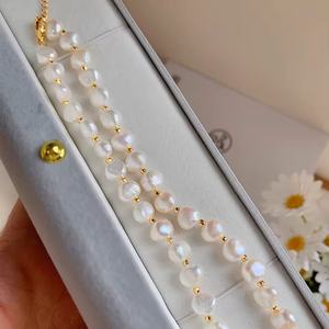 Collar de Perlas Alienígenas de Estilo Barroco Romántico para Mujeres Jóvenes, Cadena de Clavícula de Estilo Retro, Estilo Natural - Product Image 5