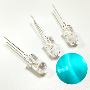 LED à puce Epistar de 5 mm, couleur vert bleuâtre, fil doré 500-505 nm, clair comme l'eau, pour feux de circulation, 3,0-3,4 V, 20 mA - Product Image 1