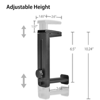 Support de casque rotatif noir pour PC, support de casque de jeu réglable à fixer sous le bureau avec rotation à 360 degrés