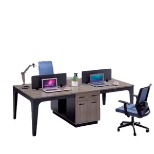 Muebles de oficina con 4 espacios para el personal, estación de trabajo con gabinete bajo, nuevo diseño, 2021