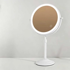 Rechargeable LED Lighted <b>Makeup</b> Mirror with Magnification Ins Style Desktop <b>Vanity</b> Mirror for Student Dormitory Cosmetic <b>Makeup</b> - Product Image 1