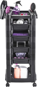 Chariot de salon de coiffure avec roulettes et 4 tiroirs, chariot roulant pour coiffeur, esthéticienne, tatoueur - Product Image 6