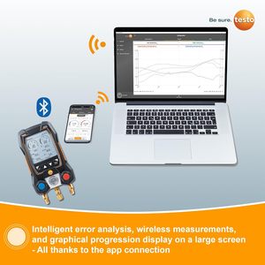 Testo 550s Smart Digital Manifold Gauge Set | HVAC Tester with 2x 115i <b>Clamps</b> ABS Material 5W Power 1-Year Warranty - Product Image 6